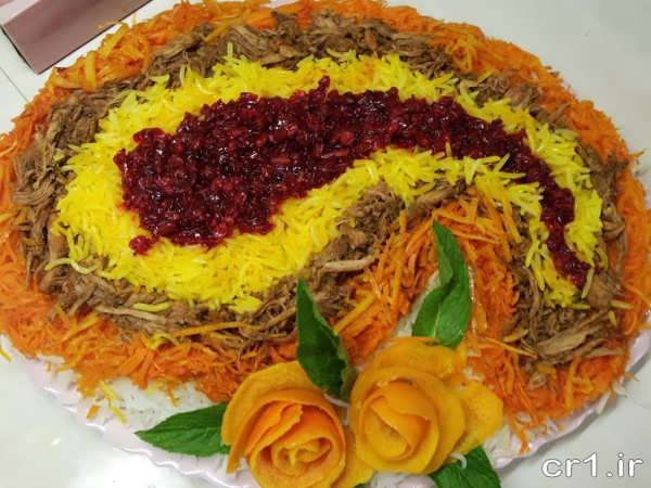 تزیین دیس هویج پلو برای مجلس