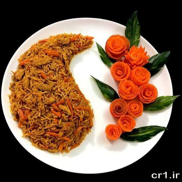 تزیین شیک دیس هویج پلو